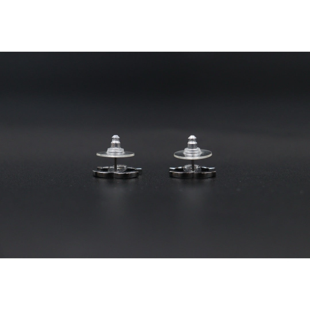 Very Good ( Rank A) |CHANEL COCO Mark Black Earrings Made In 2010 Year|V24122609