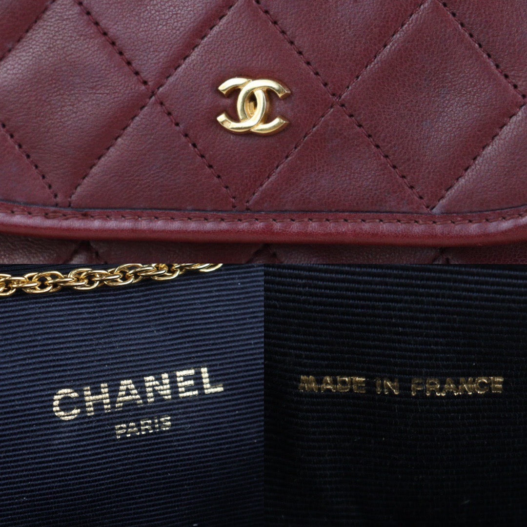 Rank AB | CHANEL Mini Coco Mark Matrasse Lambskin Chain Shoulder Bag |V23080608