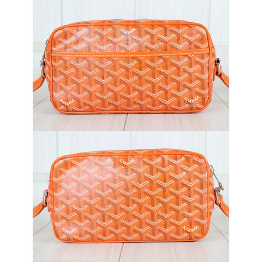 Include Entrupy Certificate of Authenticity|Very Good ( Rank A) | Goyard Cap Vert Shoulder Bag Orange|X25120602