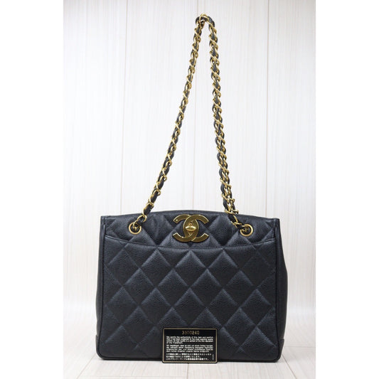 Good ( Rank AB)|CHANEL Vintage Caviar Skin Black ShoulderBag|P24071105