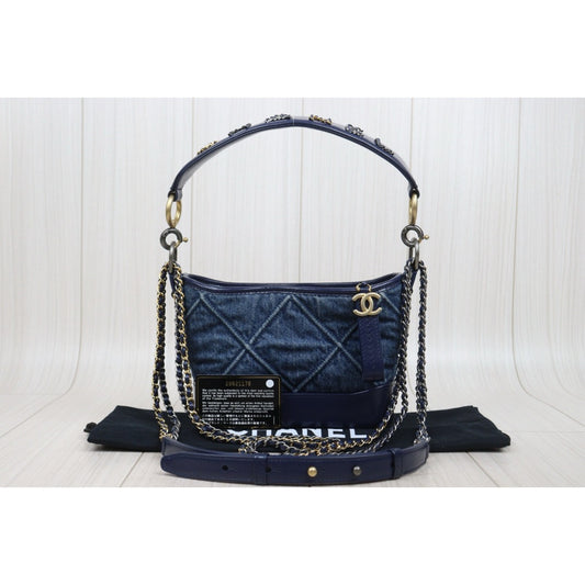 Good ( Rank AB)| CHANEL PM Gabrielle Denim Handbag Shoulder Bag Blue Made In 2020Year|Y25112507