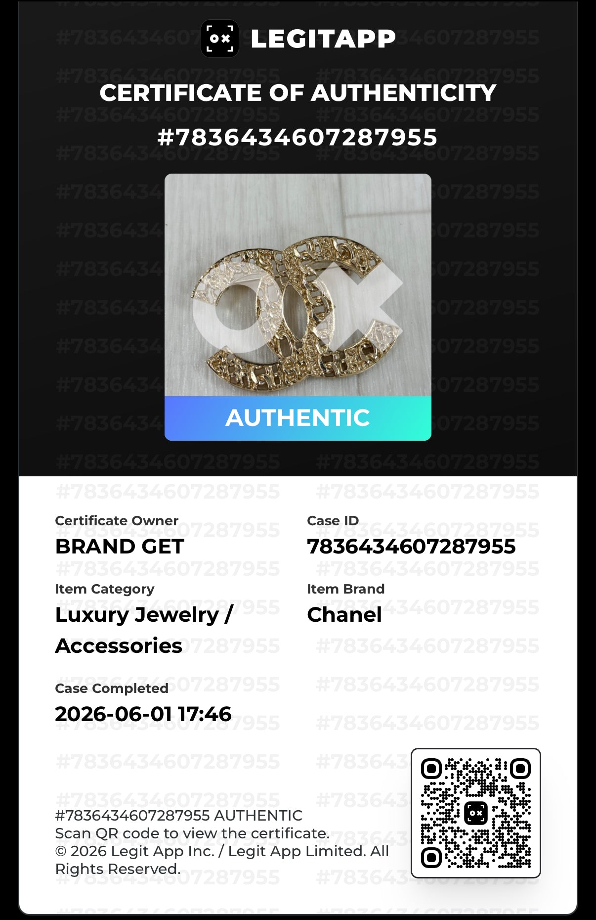 Include LEGITAPP Certificate of Authenticity|Excellent(Rank SA)| CHANEL 14C Coco Mark Hollow Brooch Made In 2014 Year |S26050705