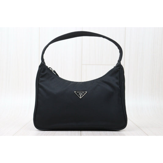 Very Good ( Rank A) | PRADA HOBO HandBag Black|25021302
