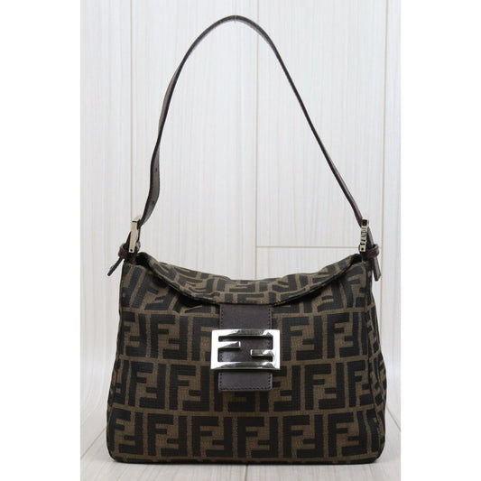 Good ( Rank AB)| FENDI Zucca Mamma Shoulder Bag Silver Hardware|25112506