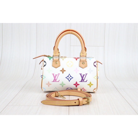Rank A | LV Multi Monogram Mini Speedy With Shoulderstrap|23111401