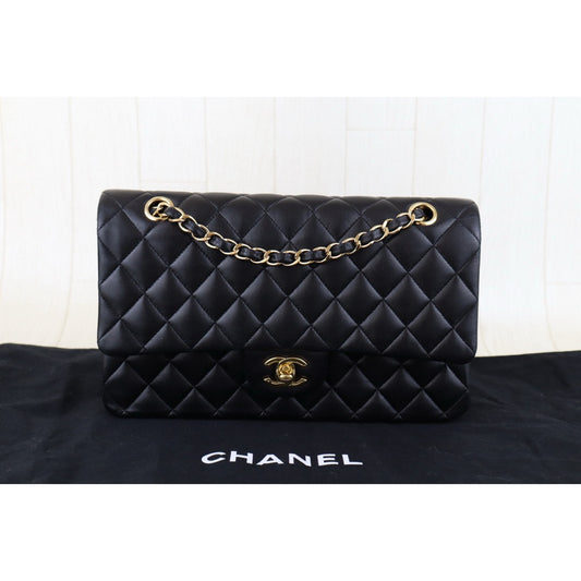 Very Good ( Rank A) | CHANEL Lamb Skin Black Double Flap 25 Medium Shoulder Bag Made in 2011 Year |H25011318