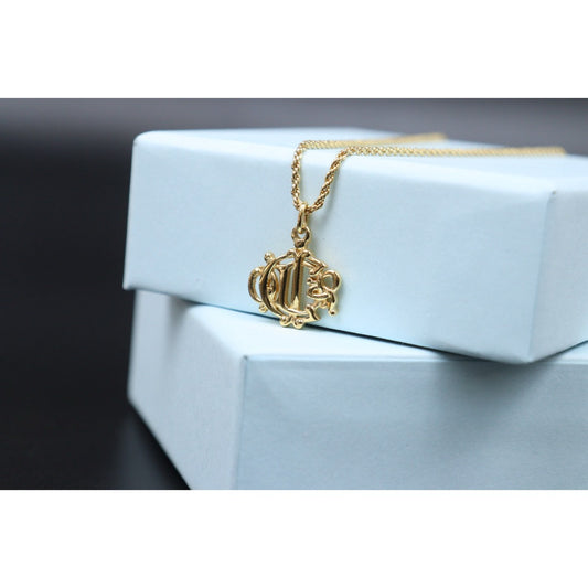 Include Authentic Detective Certificate of Authenticity|Very Good ( Rank A) | Dior Logo Emblem Necklace |Q25012304