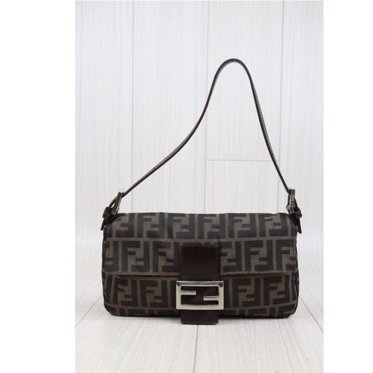 Rank AB| FENDI Zucca Mamma Baguette Shoulder Bag |23110801