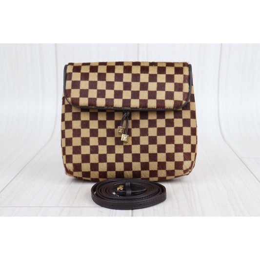 Rank A| LV Gazelle Damier Sauvage Halaco Shoulder Bag Brown |23103104