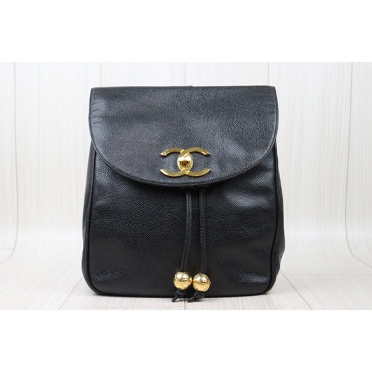 Rank A| CHANEL Caviar Skin Backpack Gold Hardware Made in 1996-1997 Year |A24060501