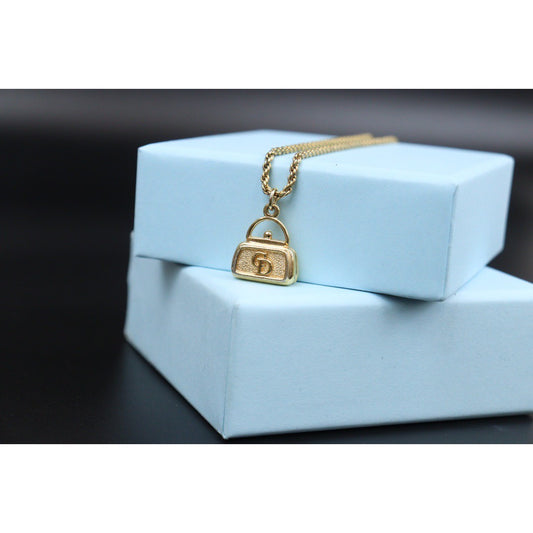 Rank A | Dior CD HandBag Necklace Gold Plated |V24030762