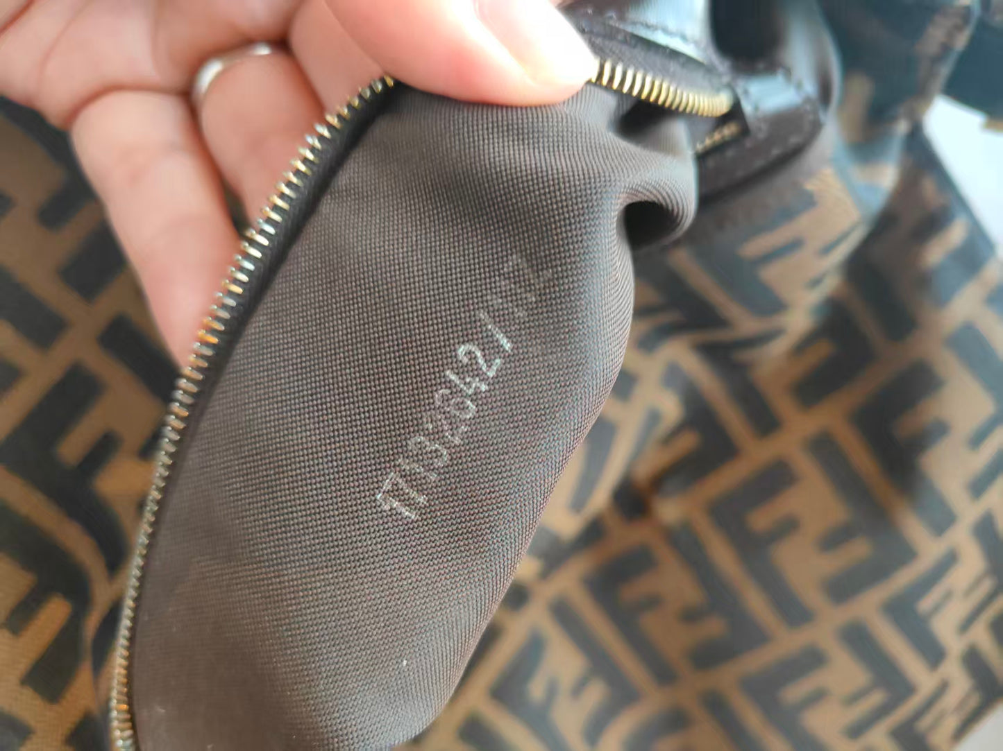 FENDI Zucca Mamma Baguette Shoulder Bag