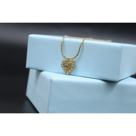 Very Good ( Rank A) | Dior CD Heart Rhinestone Necklace |V25110623