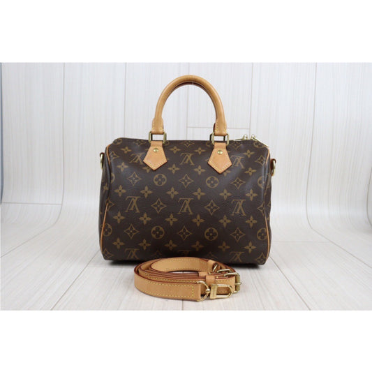 Rank AB | LV Monogram Speedy 25 With Shoulder Strap|23112714