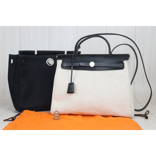 Very Good ( Rank A)| HERMES Herbag PM Shoulder Bag □F Stamp Made In 2002 Year|24091931