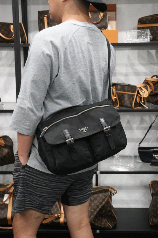 Rank A|Prada Nylon ShoulderBag Black|V23092811