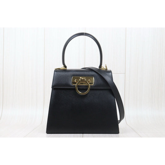 Good ( Rank AB)|Ferragamo Gancini 2WAY Handbag Shoulderbag|24111204