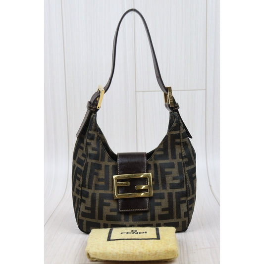Good ( Rank AB)| FENDI Zucca Mamma Mini Shoulder Bag Gold Hardware|25020614