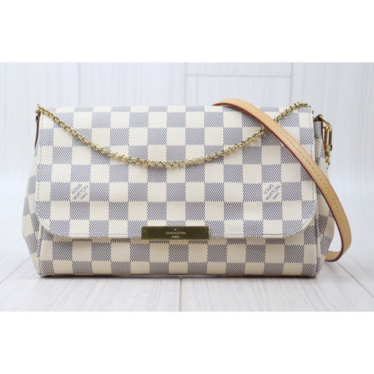 Rank AB | Louis Vuitton Damier Azur Favorite MM Shoulder Bag|24050805