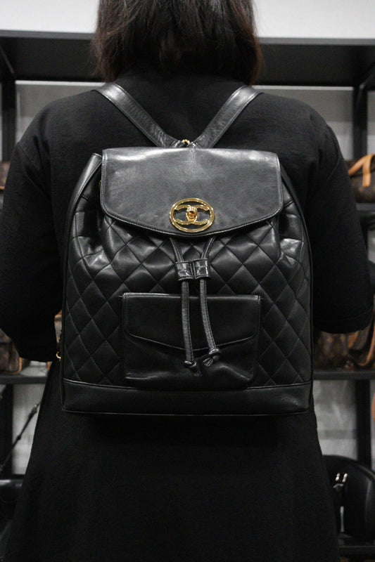 Rank A |CHANEL Matrasse Lamb Skin Backpack Made In 1996~1997 Year |23121301
