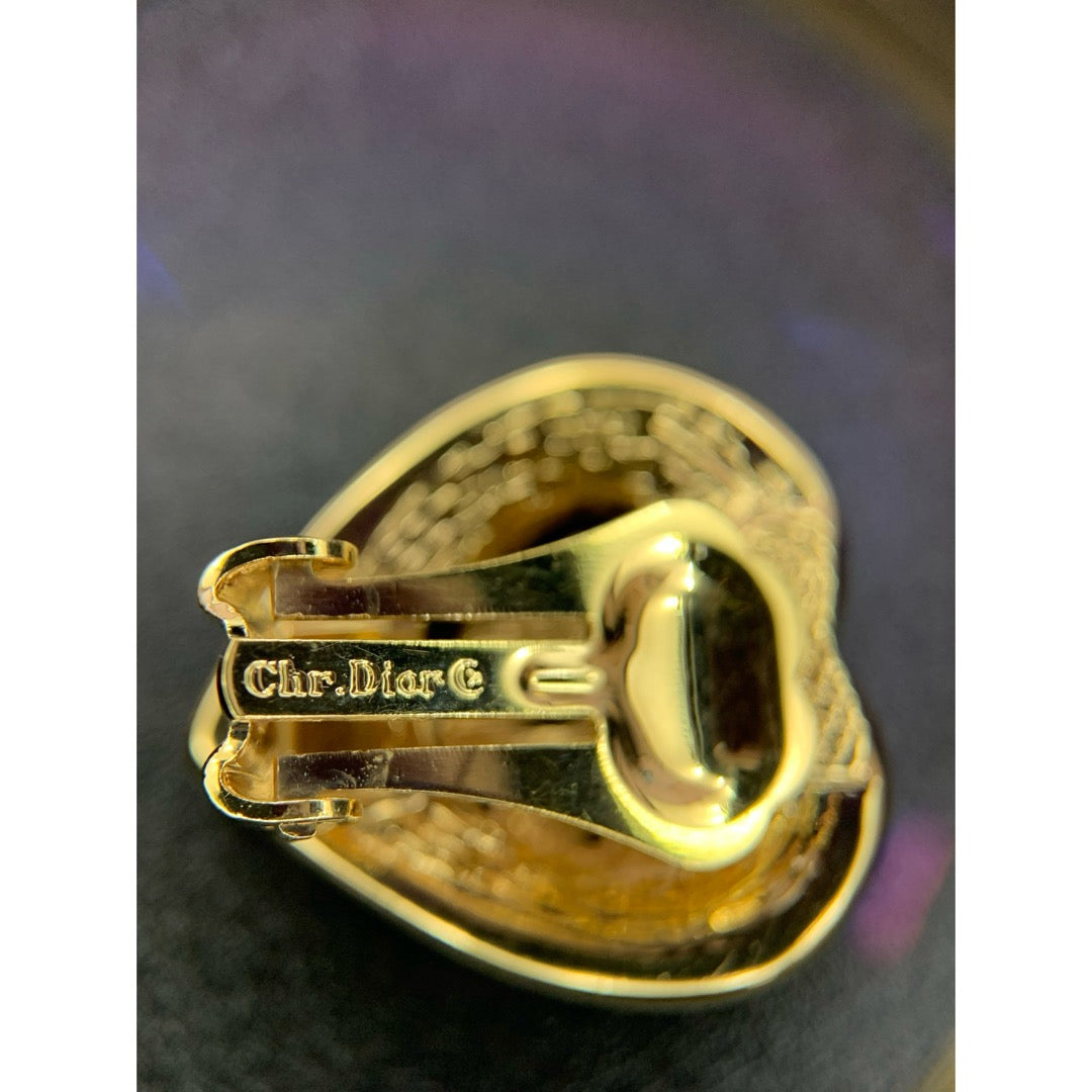 Very Good ( Rank A) | Dior CD Heart Rhinestone Earring |V25121112