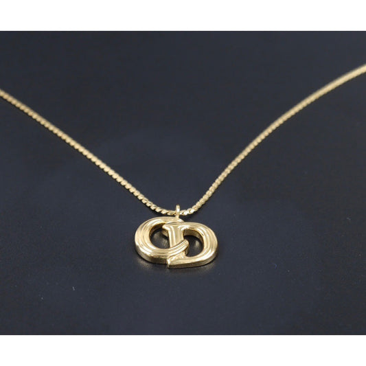 Rank A ｜ Dior CD Necklace Gold Plated ｜24042512
