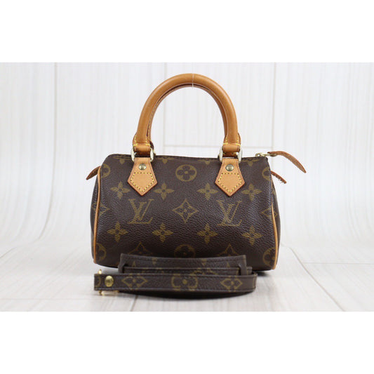 Rank AB | LV Monogram Mini Speedy Handbag With Shoulderstrap |23112109