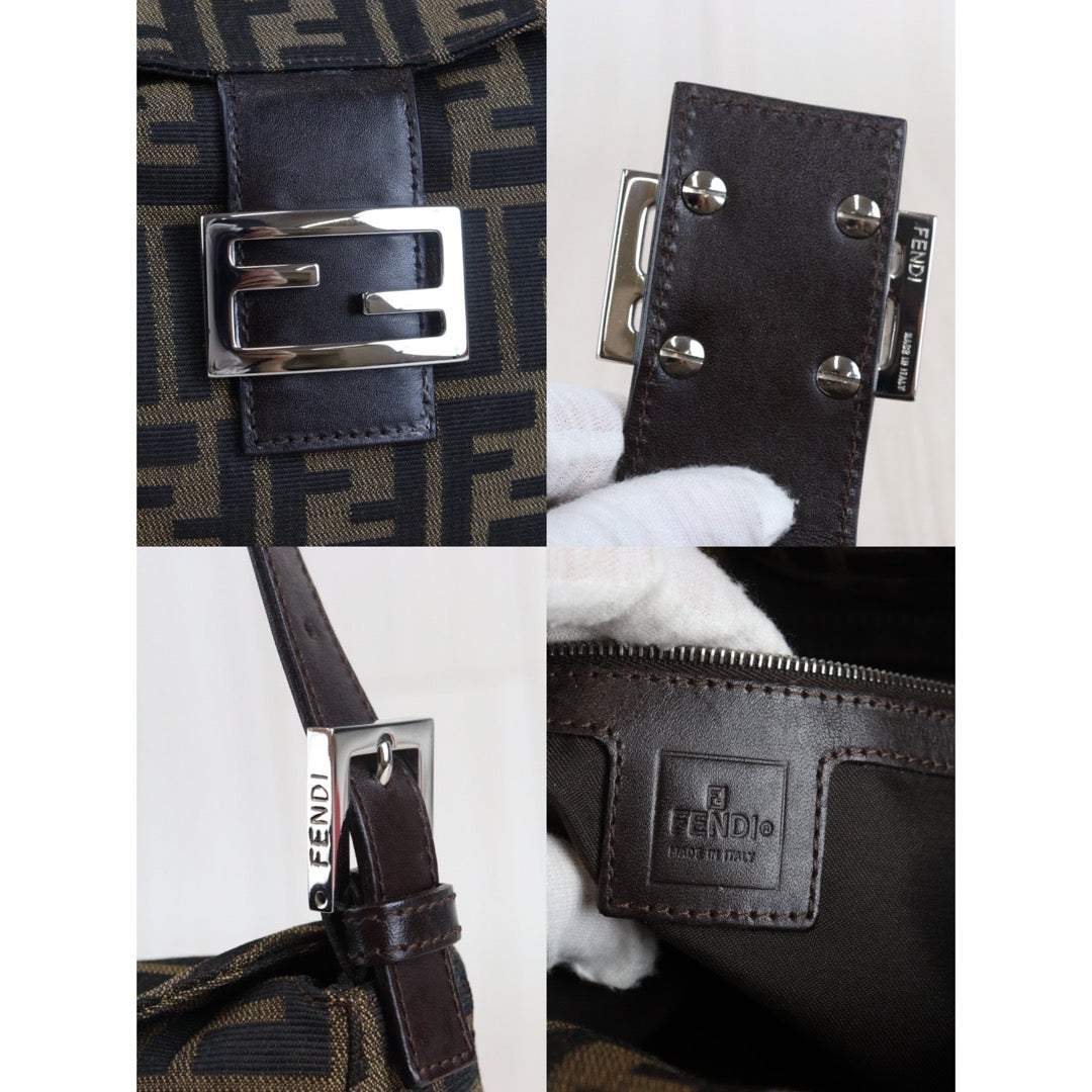 Rank A | FENDI Zucca Mamma Bucket Shoulder Bag|23060905