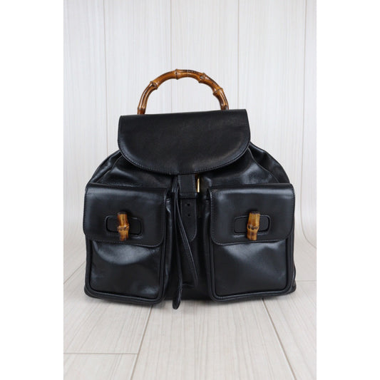 Rank A | GUCCI Bamboo Leather Back Bag |23060807