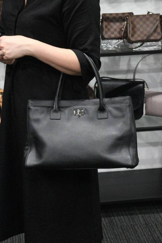 Rank A | CHANEL Calf Leather 2.55 Tote Bag Shoulder Bag|230062610