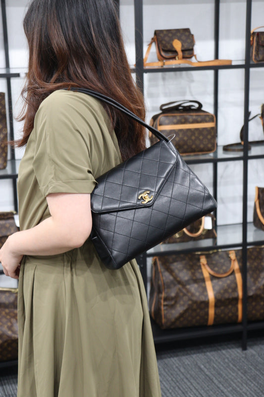 Rank A | CHANEL Matrasse Lambskin Double Shoulder Bag |23052506