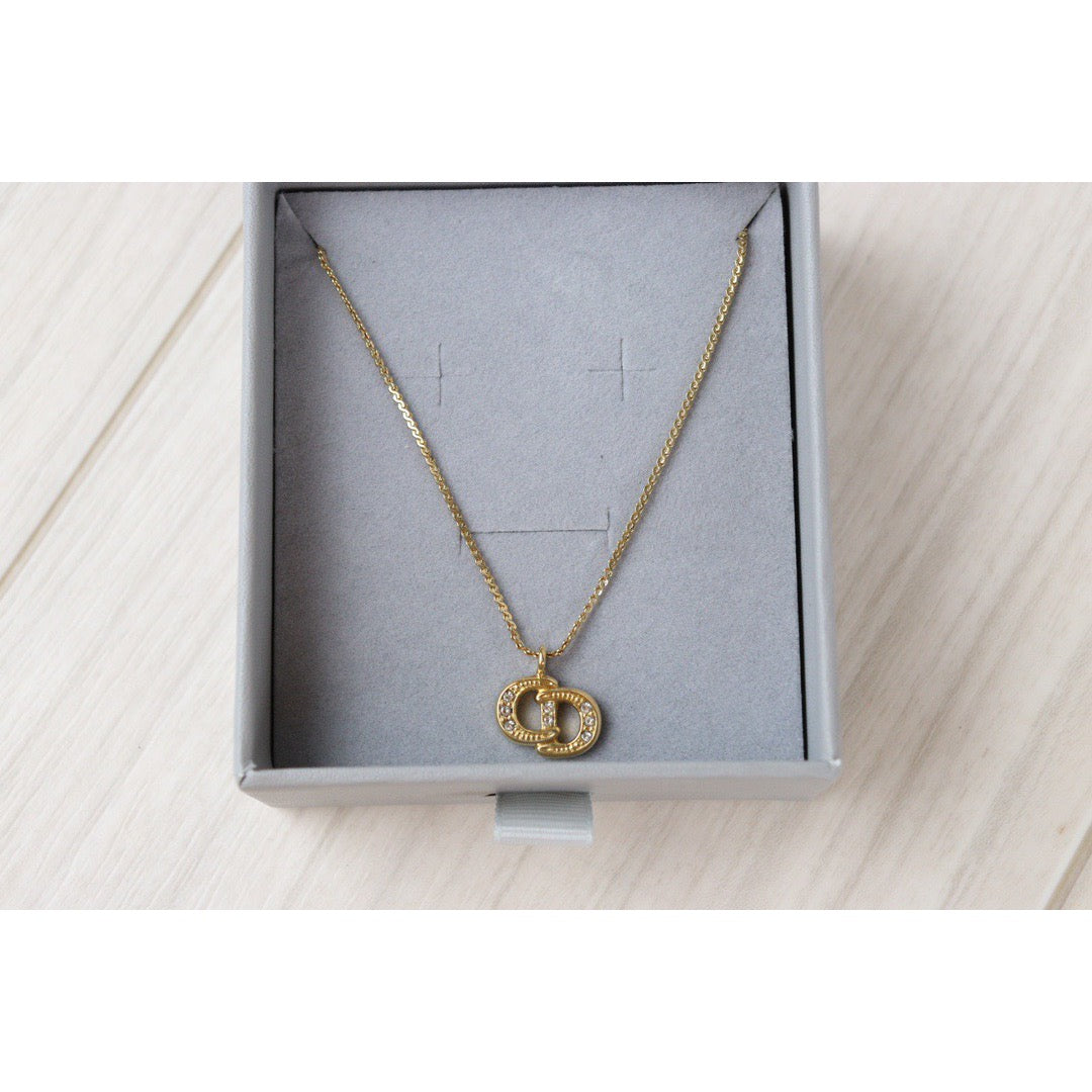 Rank A | Dior CD Necklace Rhinestone|23042702