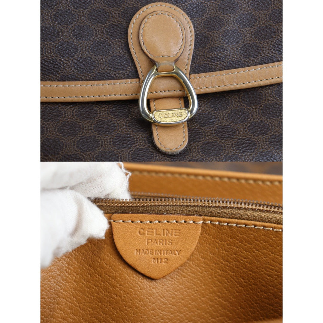 Rank AB| CELINE Macadam Shoulder Bag |V23062338