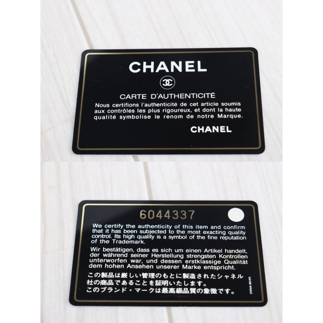 Rank A | CHANEL Caviar Skin Leather Pear blossom wood HandBag White|23062620