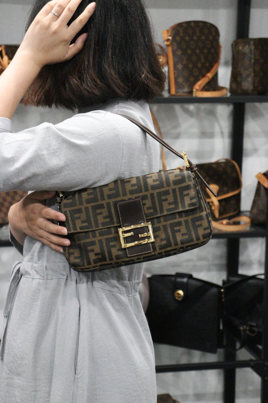 Rank A | FENDI Zucca Mamma Baguette Shoulder Bag |V23070709