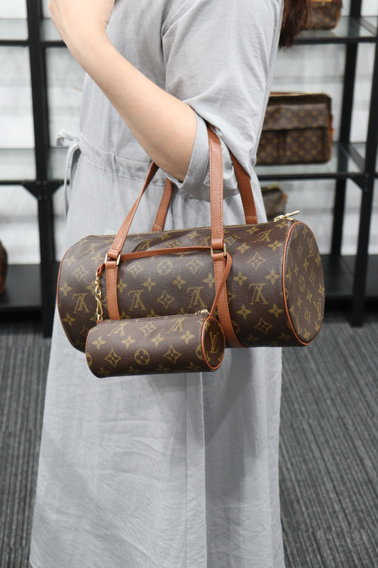 Rank AB | LV Monogram Papillon 30 Handbag |23050401