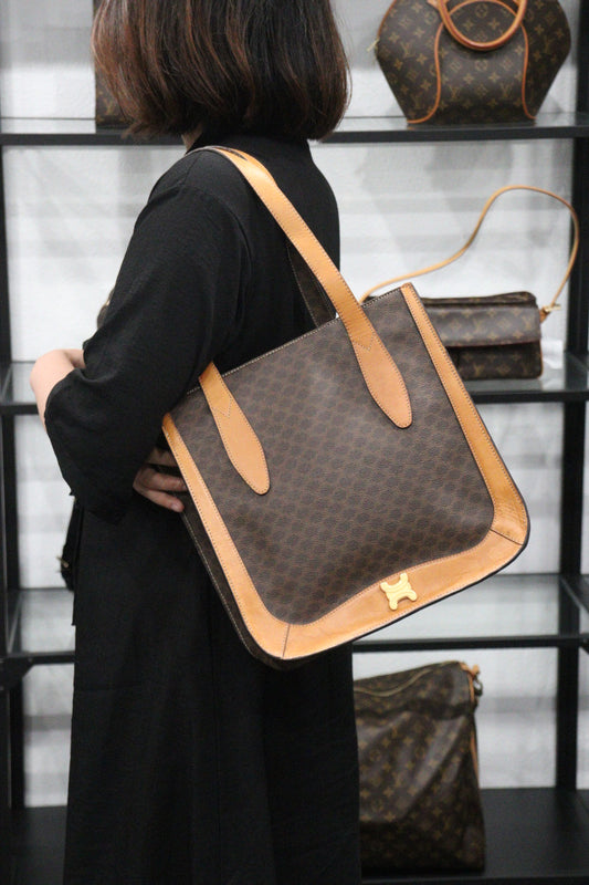 Rank AB|Celine Macadam Shoulder Bag |23060613
