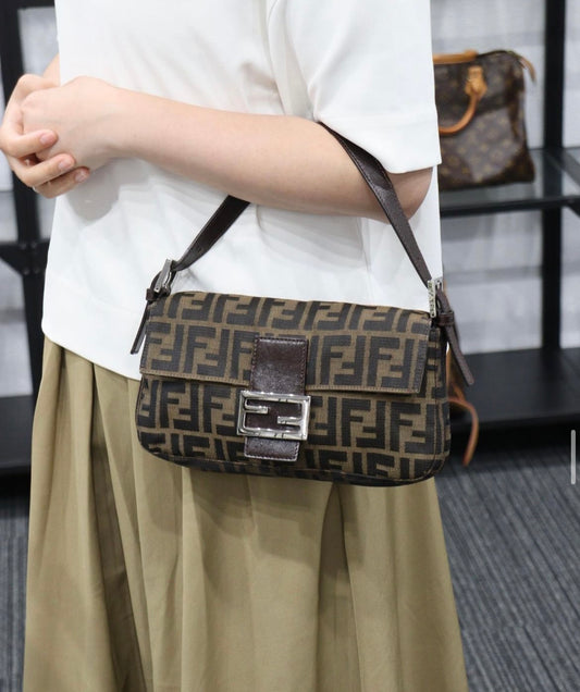 Rank A | FENDI Zucca Mamma Baguette Shoulder Bag |V23062331