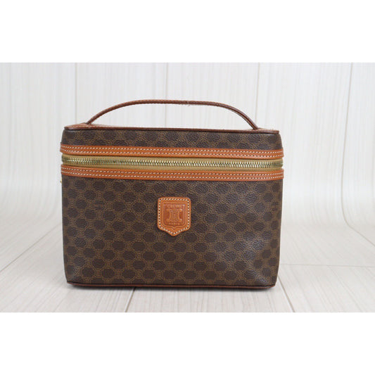 Rank A | CELINE Macadam Vanity Handbag |23052508