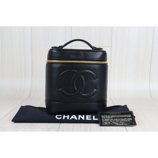 Rank A | CHANEL Caviar Skin Vanity Handbag |23050408
