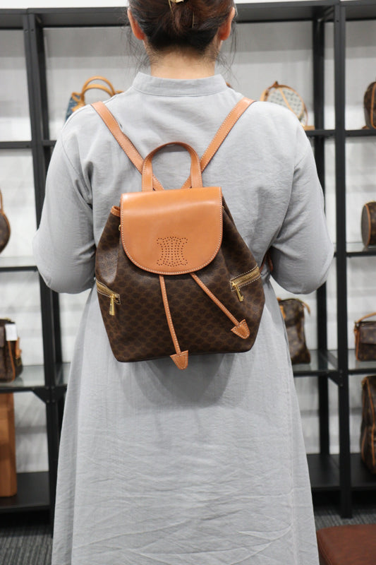 Rank A | CELINE Macadam Backpack |23051707