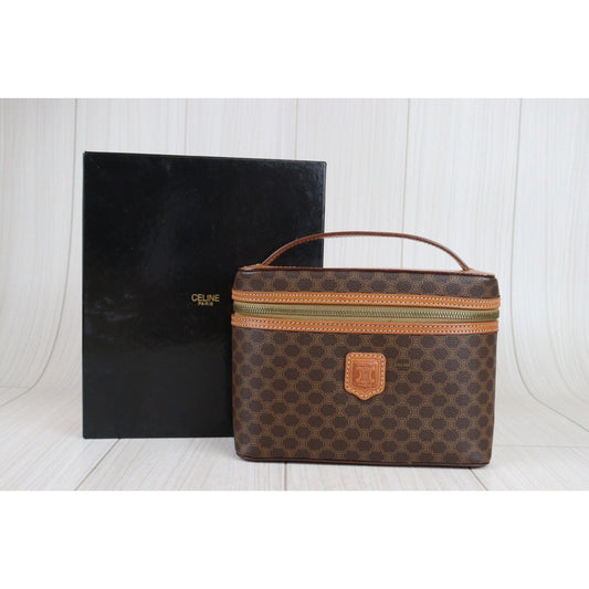 Rank A | CELINE Macadam Vanity Handbag |23042817