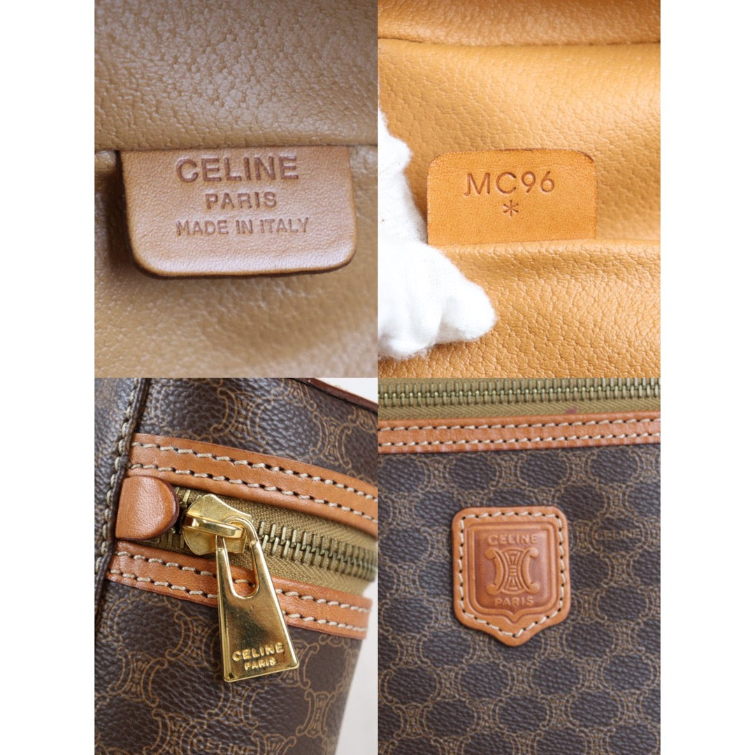 Rank A | CELINE Macadam Vanity Handbag |23042817