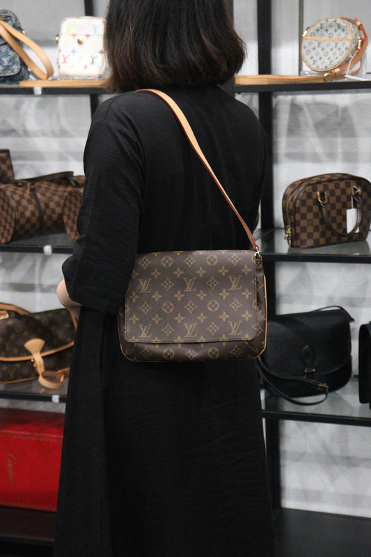 Rank A | LV Monogram Musette Tango Shoulder Bag|23062908