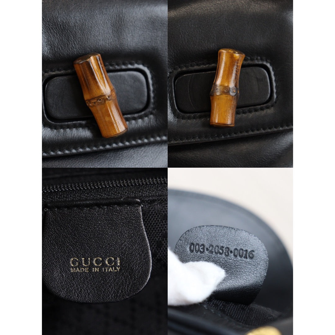 Rank A | GUCCI Bamboo Leather Back Bag |23053010