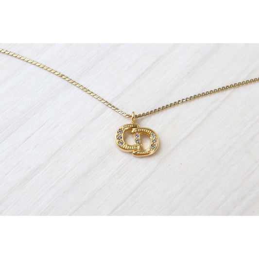 Rank A | Dior CD Necklace Rhinestone|23042702