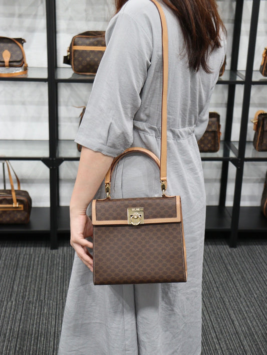 Rank A | CELINE Macadam Handbag |23050404