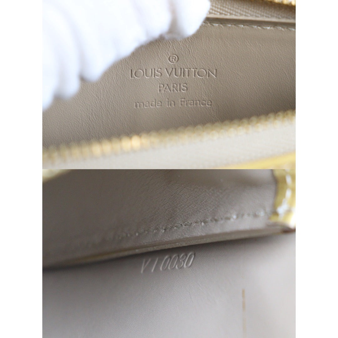 Rank A | LV Monogram Verni Lexington Astor Place Jaune Accessory Pouch|23052603