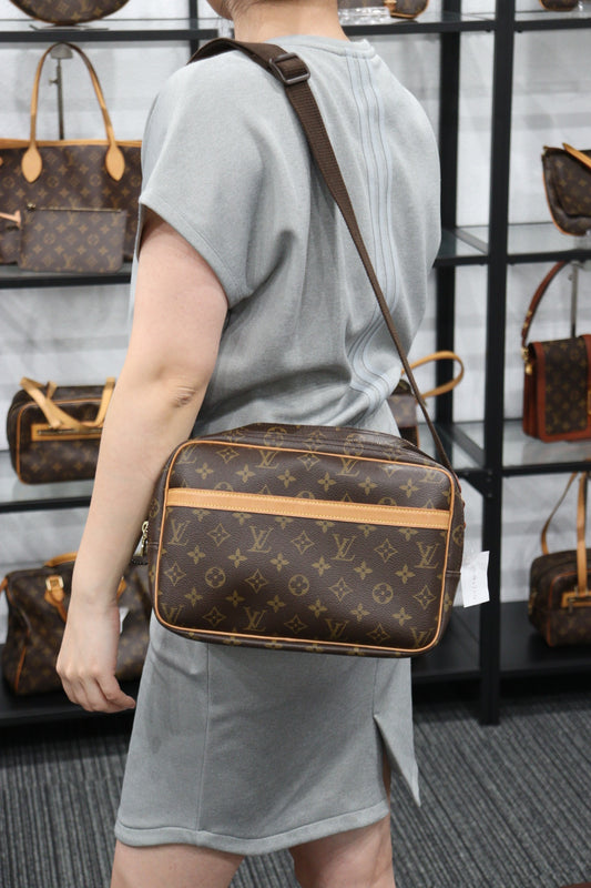 Rank A | LV Monogram Reporter PM Shoulder Bag |23042704