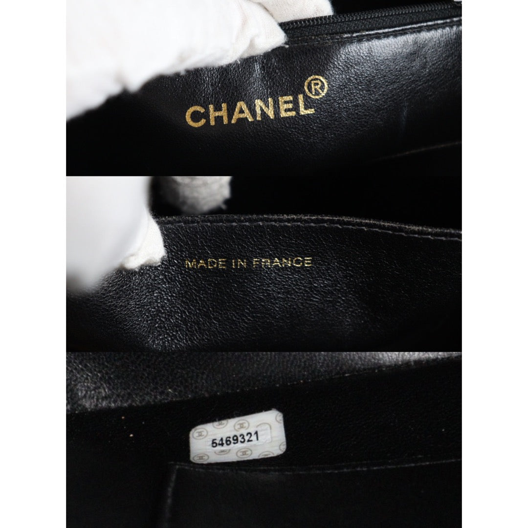 Rank A | CHANEL Caviar Skin Leather Calf Leather Tote Bag|V23071410